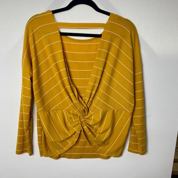 White Birch yellow striped open back top - Picture 3 of 4